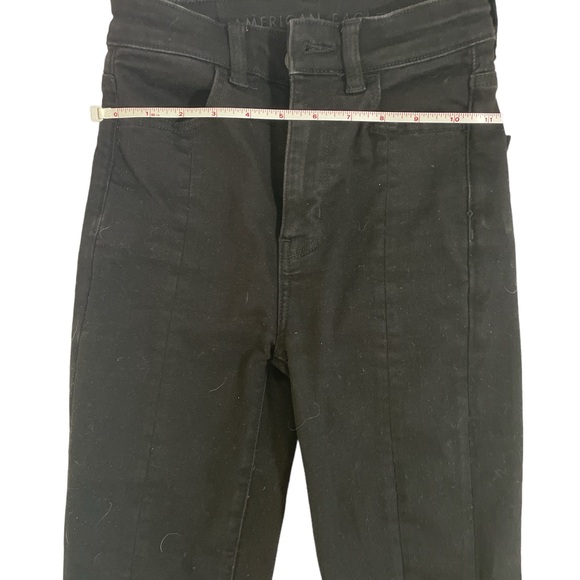 American Eagle Next Level stretch jeggings black jeans 000 skinny slit at ankle - Picture 7 of 7